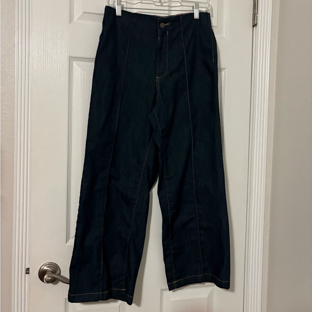 Ralph Lauren wide leg Dark Blue cropped Jeans
